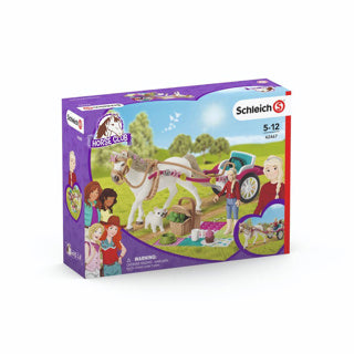 Schleich horse club speelfigurenset - koets voor paardenshow - kinderspeelgoed voor jongens en meisjes - 5 tot 12 jaar - 33 onderdelen - 42467