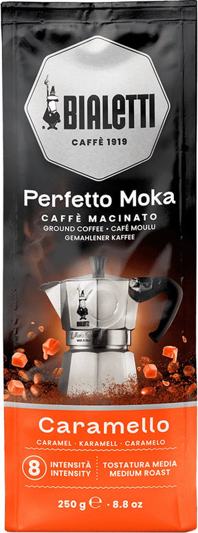 Bialetti perfetto moka caramello - gemalen koffie - 250 gram