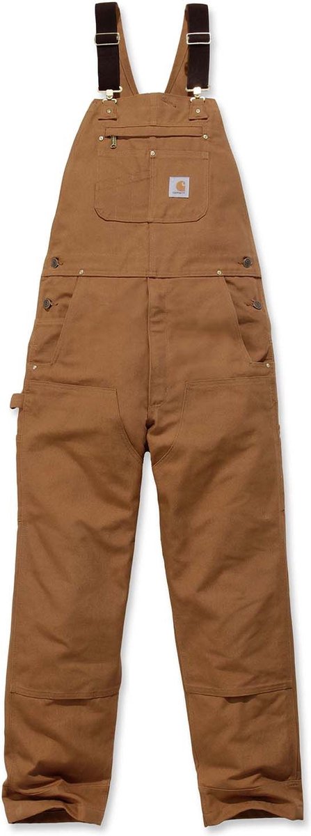 Carhartt relaxed fit duck bib overall - brown - w32 l32