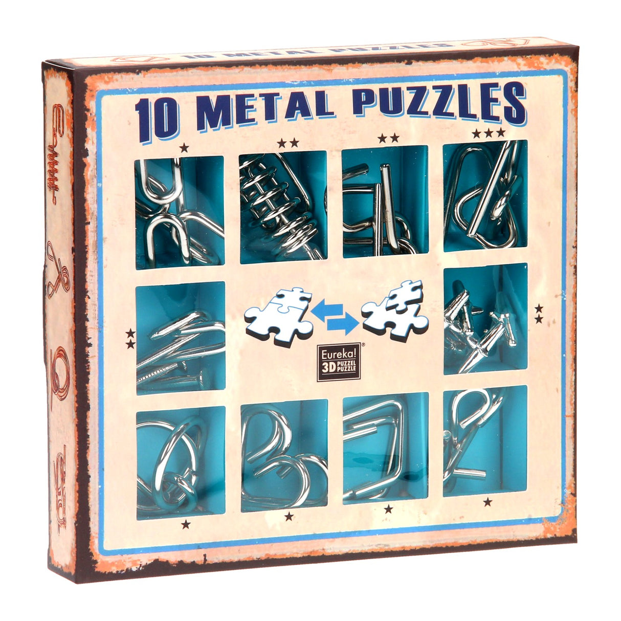 Brain puzzles set blue, 10st.