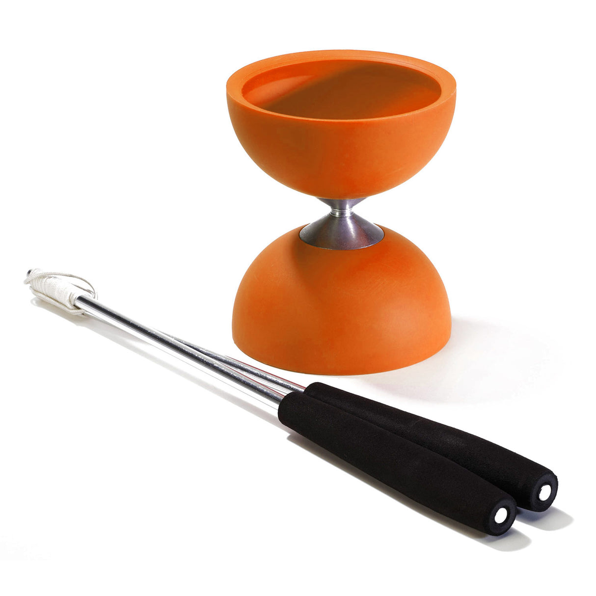 Eureka gummi Diabolo med aluminiumspinde orange