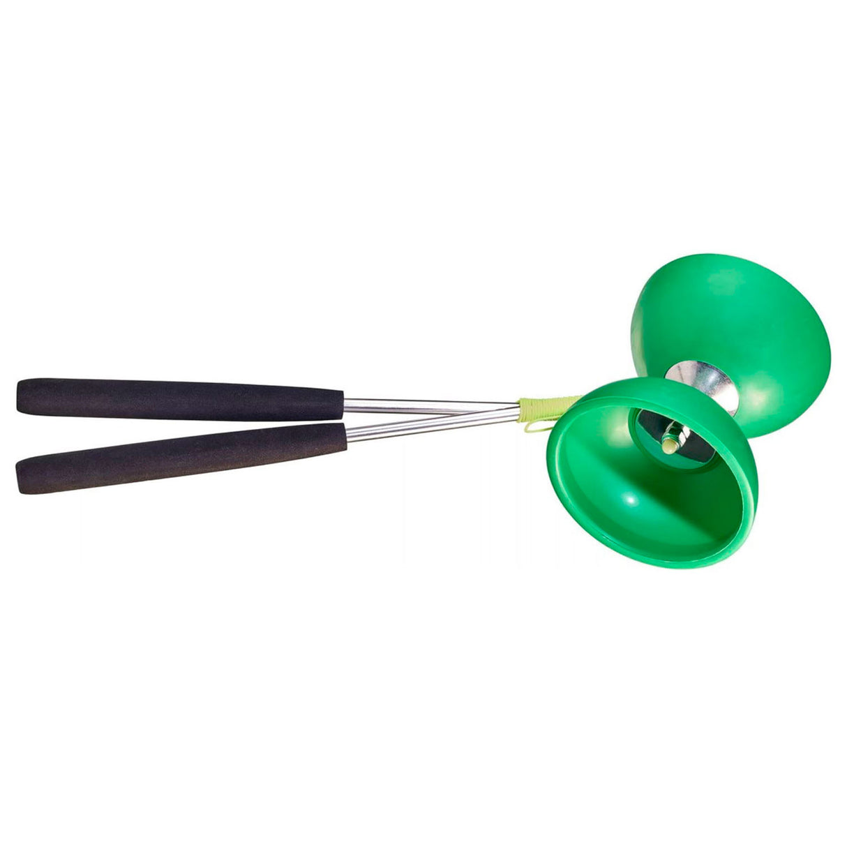 Eureka rubber diabolo met stokken - donkergroen