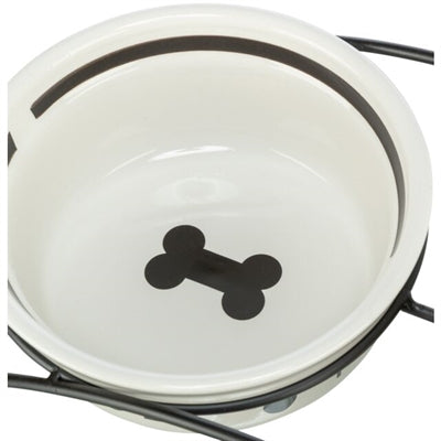 Trixie Food Bowl Hundefutter Keramik weiß schwarz