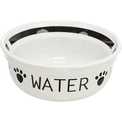 Trixie drinkbak hond water keramiek wit zwart