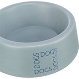 Trixie Food Bowl Drinking Bin Dogs Ceramic Grey Blue