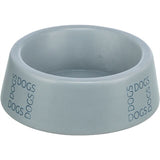 Trixie Food Bowl Drinking Bin Dogs Ceramic Grey Blue