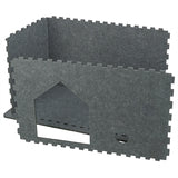 Trixie cat basket house lene felt gray