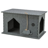 Trixie cat basket house lene felt gray