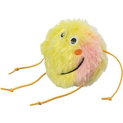 Trixie monster plush with catnip orange yellow