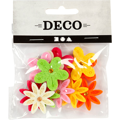 Creativ company http: www.cchobby.nl bloemen-van-vilt-met-strassteen-d-30-mm-dikte-2-5-mm-12-stuk-1-doos
