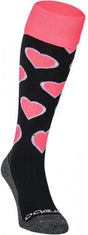 Brabo - bc8320c socks hearts black pink - black pink - vrouwen - maat 28-30