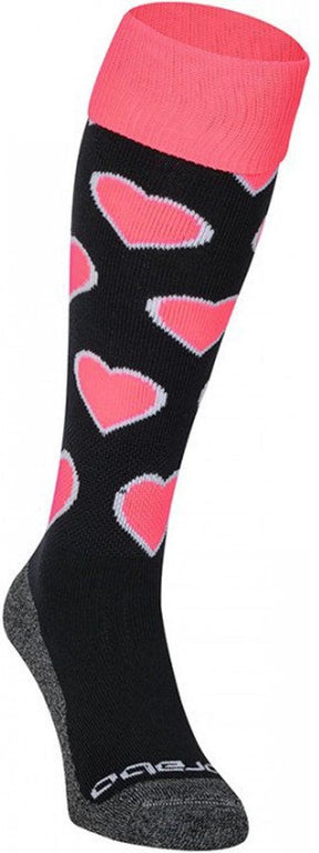 Brabo - bc8320c socks hearts black pink - black pink - vrouwen - maat 31-35