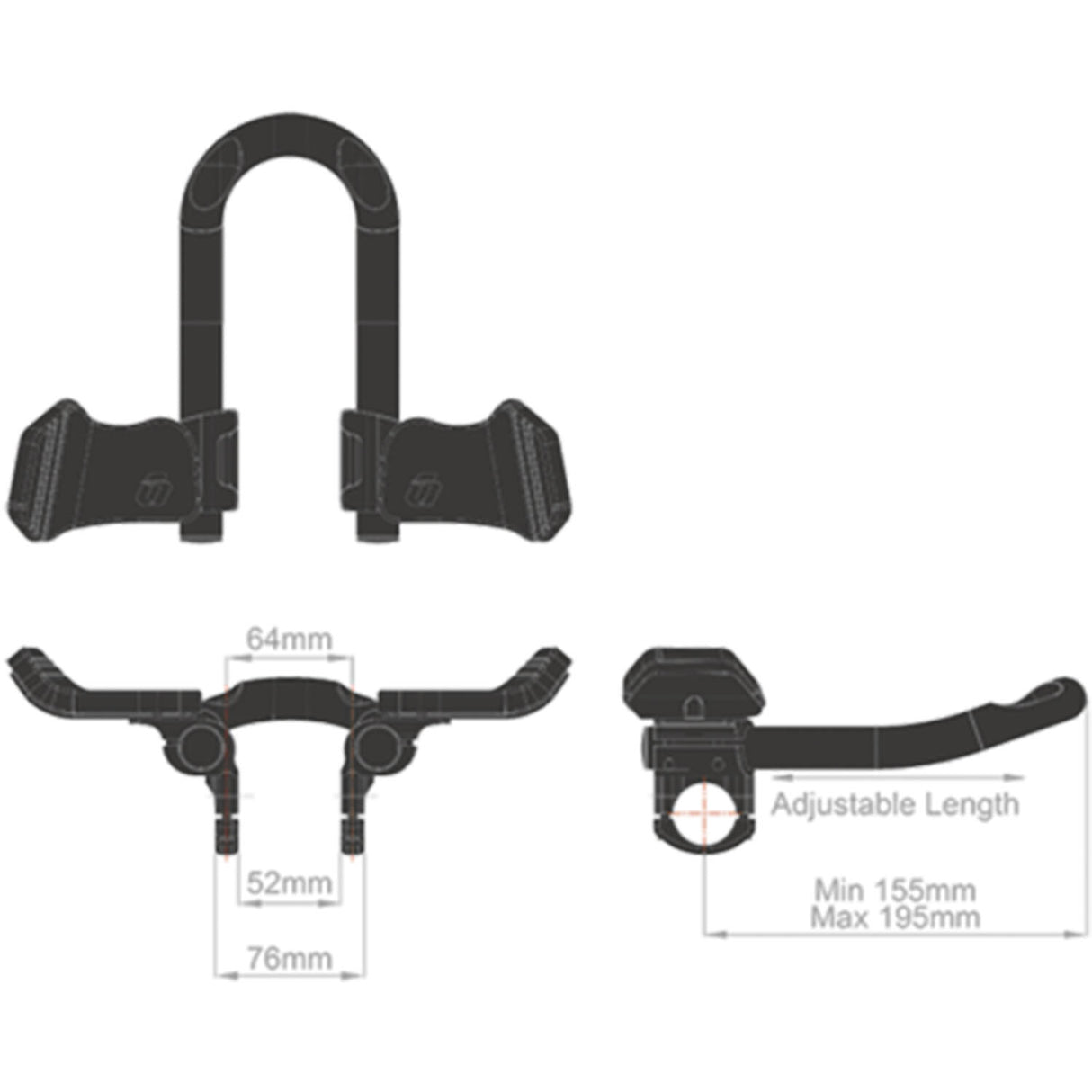 Controltech - falcon triathlon tt opzetstuur mini clip-on aluminium