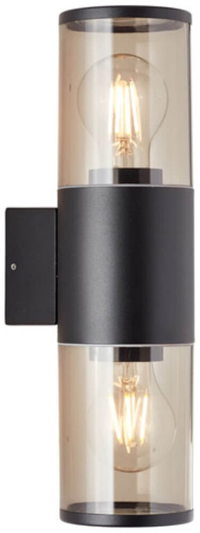 Brilliant sergioro - buitenlamp - e27 max 2x40w - ip44 - zwart