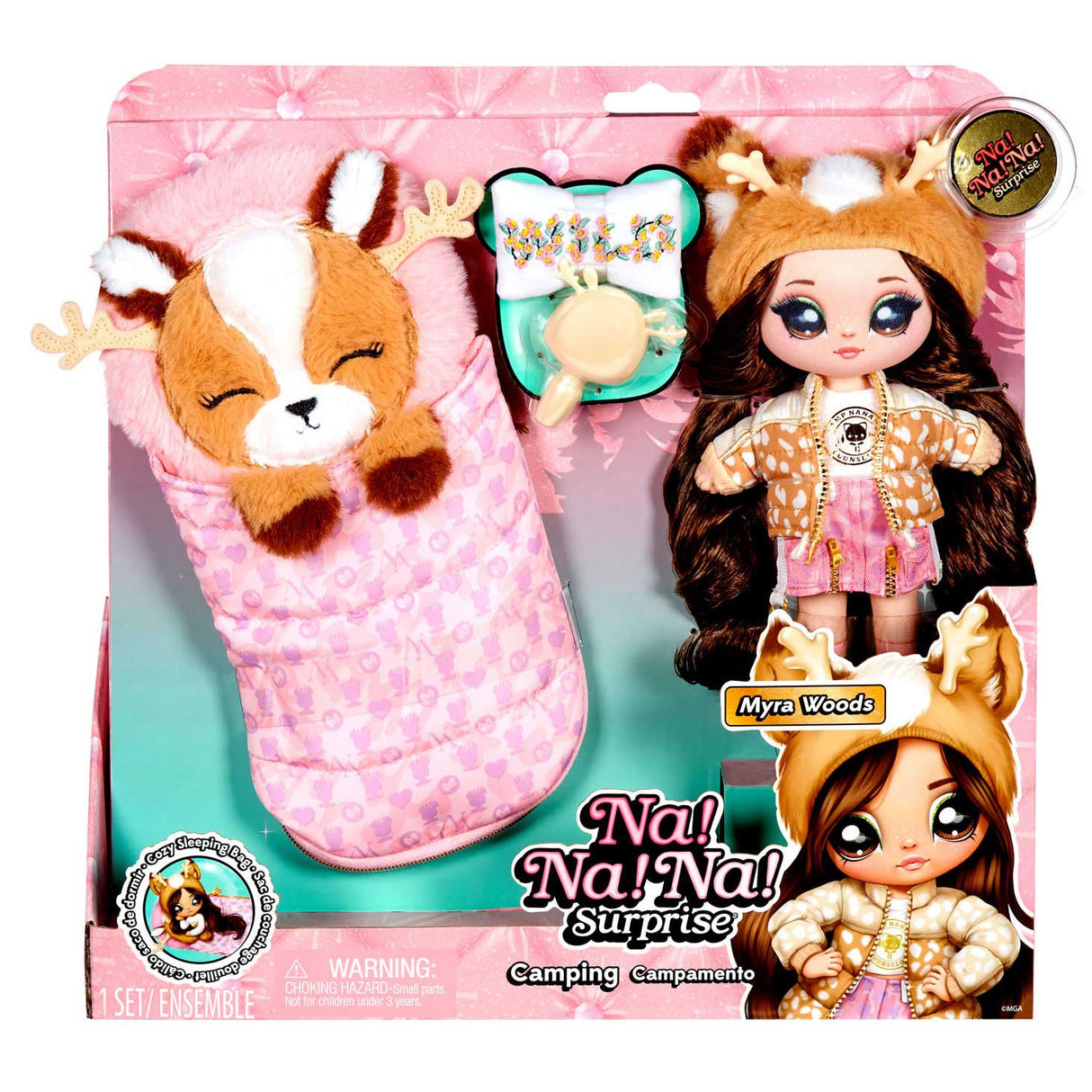 MGA Entertainment etter! Etter! Etter! Overraskende camping dukke Myra Woods