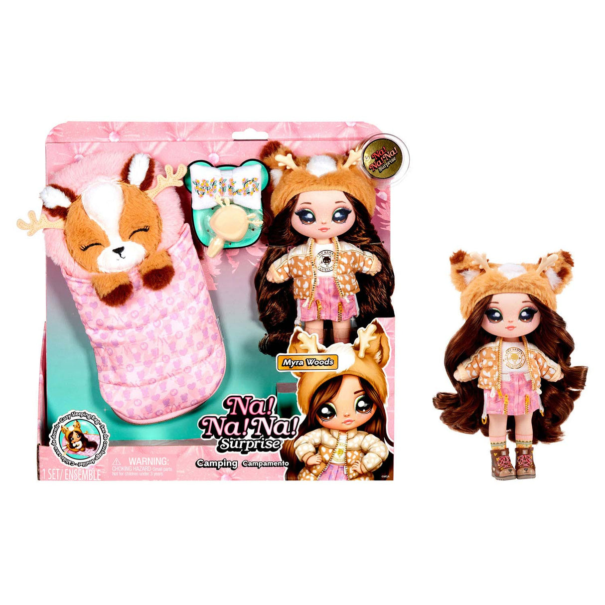 MGA Entertainment etter! Etter! Etter! Overraskende camping dukke Myra Woods