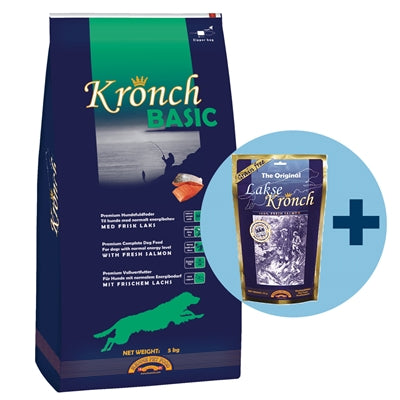 Kronch Basic voksen med gratis Kronch 100% laksesnacks