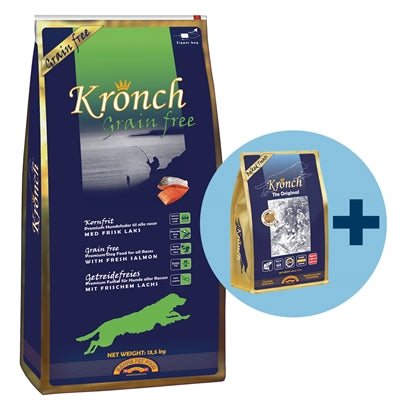 Kronch Adult Grain -Free con bocadillos de salmón 100% de Kronch gratis