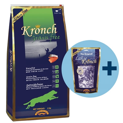 Kronch adulte-grain -vel avec des collations de saumon 100% saumon gratuits