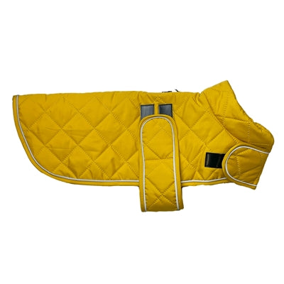 Happy Cap Dog Jacket Go Walk Quilted Mustard