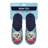 Pantoffel shih tzu lichtblauw donkerblauw