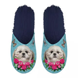 Slipper shih tzu lyseblå mørkeblå