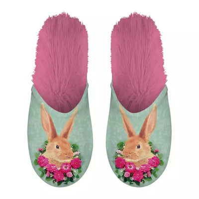 Slippel Rabbit Green Pink