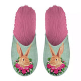 Pantoffel konijn groen roze