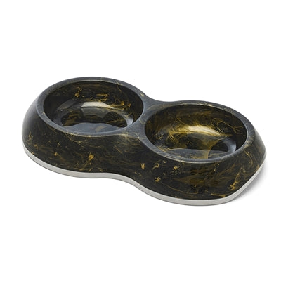 Savic Food Bowl Delice Doble de mármol Oro negro