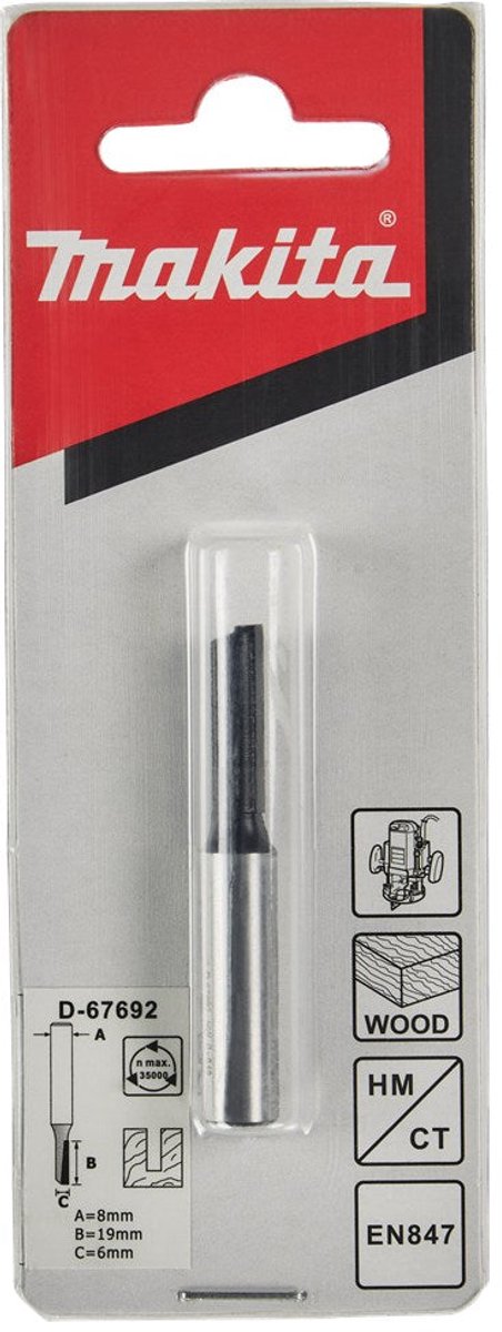 Makita 6x19mm groeffrees s8 - d-67692