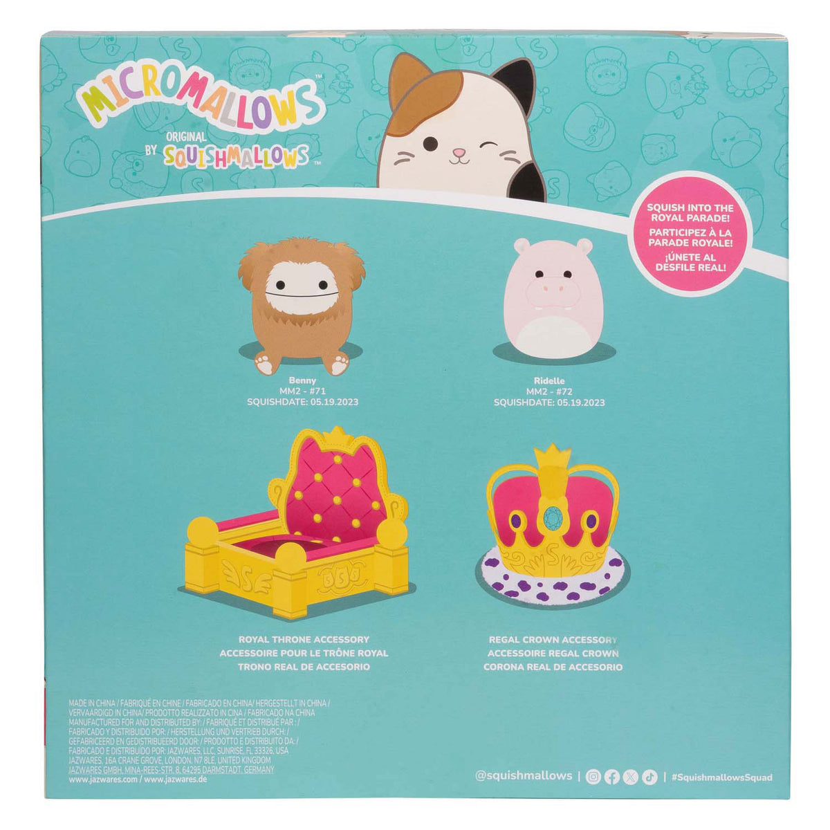 Jazwares squishmallows micromallows pluche 6,5cm 2-pack + 2 accessoires 18,5x19,5cm | 6 stuks
