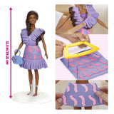 Play-doh barbie fashionista-franjes - speelset met pop - boetseerklei