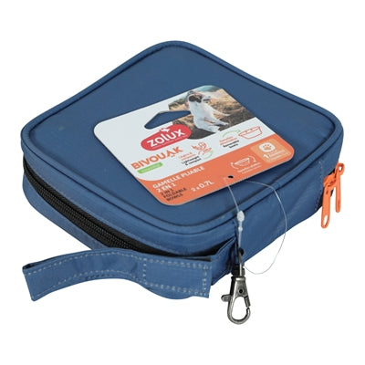 Zolux bvk 2in1 opvouwbare voerbak en drinkbak blauw