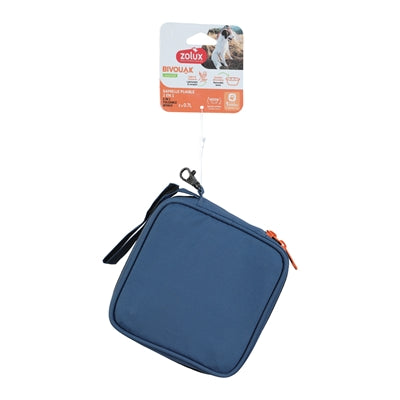 Zolux bvk 2in1 opvouwbare voerbak en drinkbak blauw