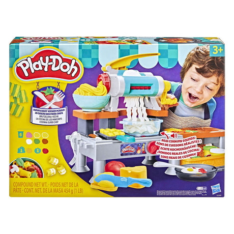 Play-doh supersissende keukenspeelset - met echte kookgeluiden - inclusief 8 potjes klei