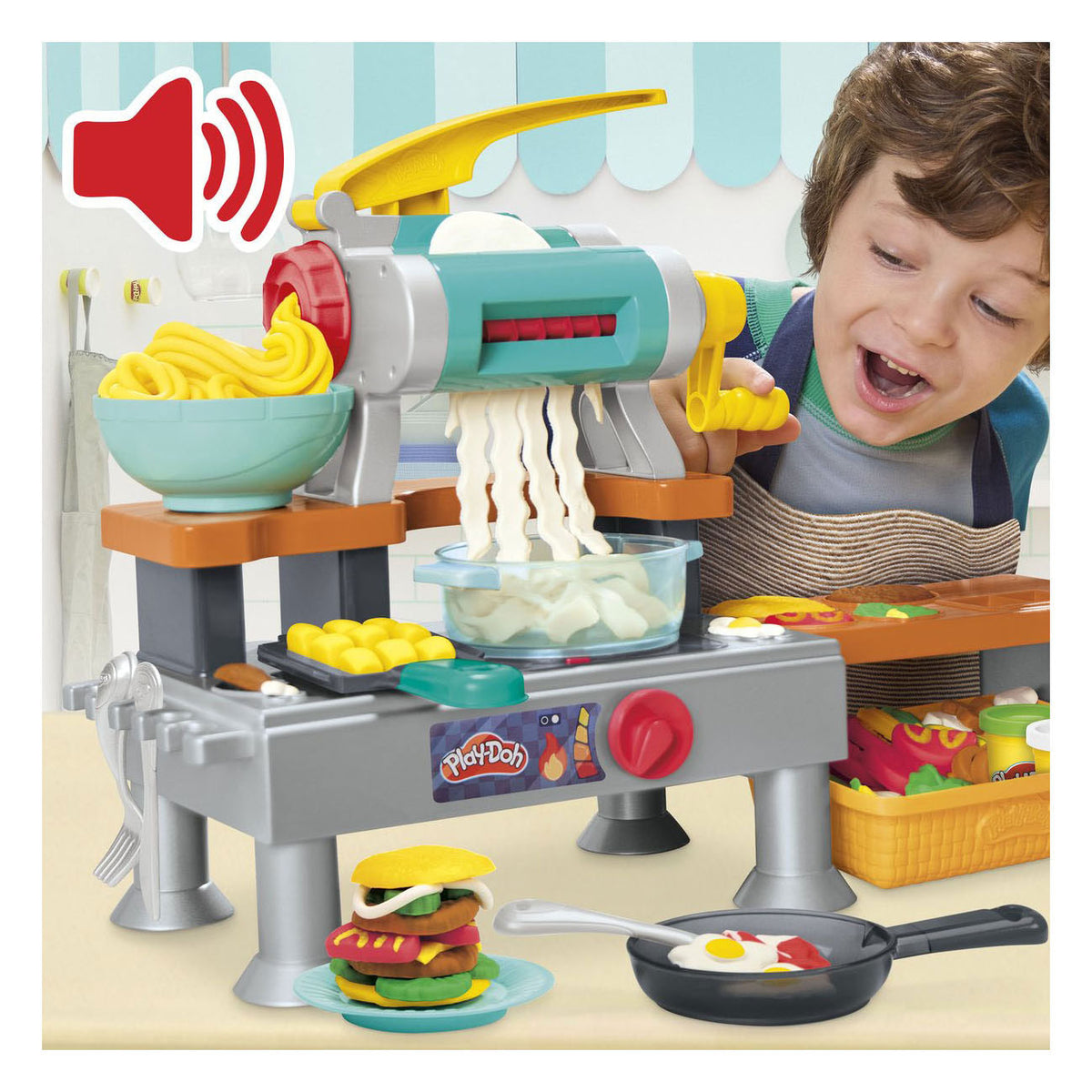 Play-doh supersissende keukenspeelset met echte kookgeluiden