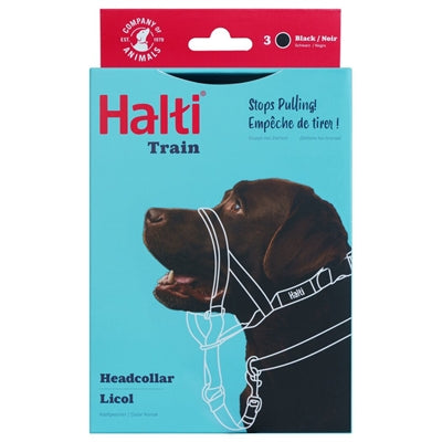 Company of animals halti headcollar zwart nr 3 - verstelbaar 40-54cm - reflecterend hondenhalster met neusstuk l