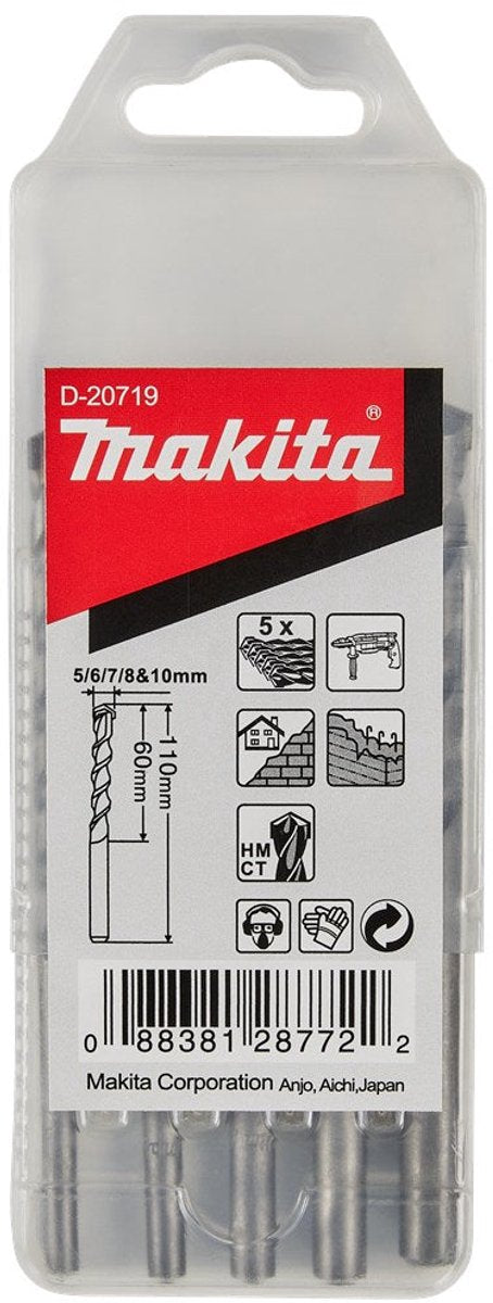Makita 5-delige steenboorset 5 6 7 8 10mm - d-20719