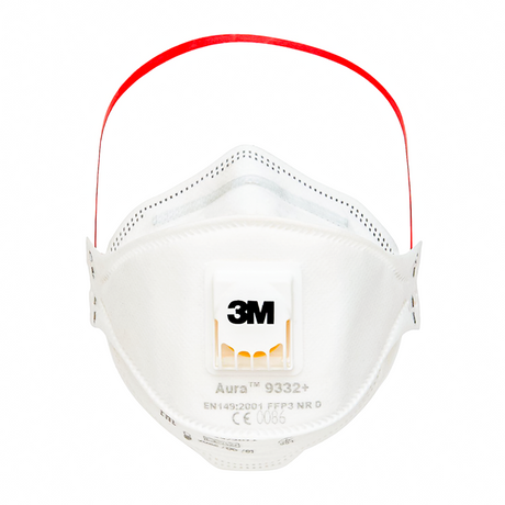 3m aura comfort cool flow stofmasker, ffp3, met ventiel, pak van 5 stuks