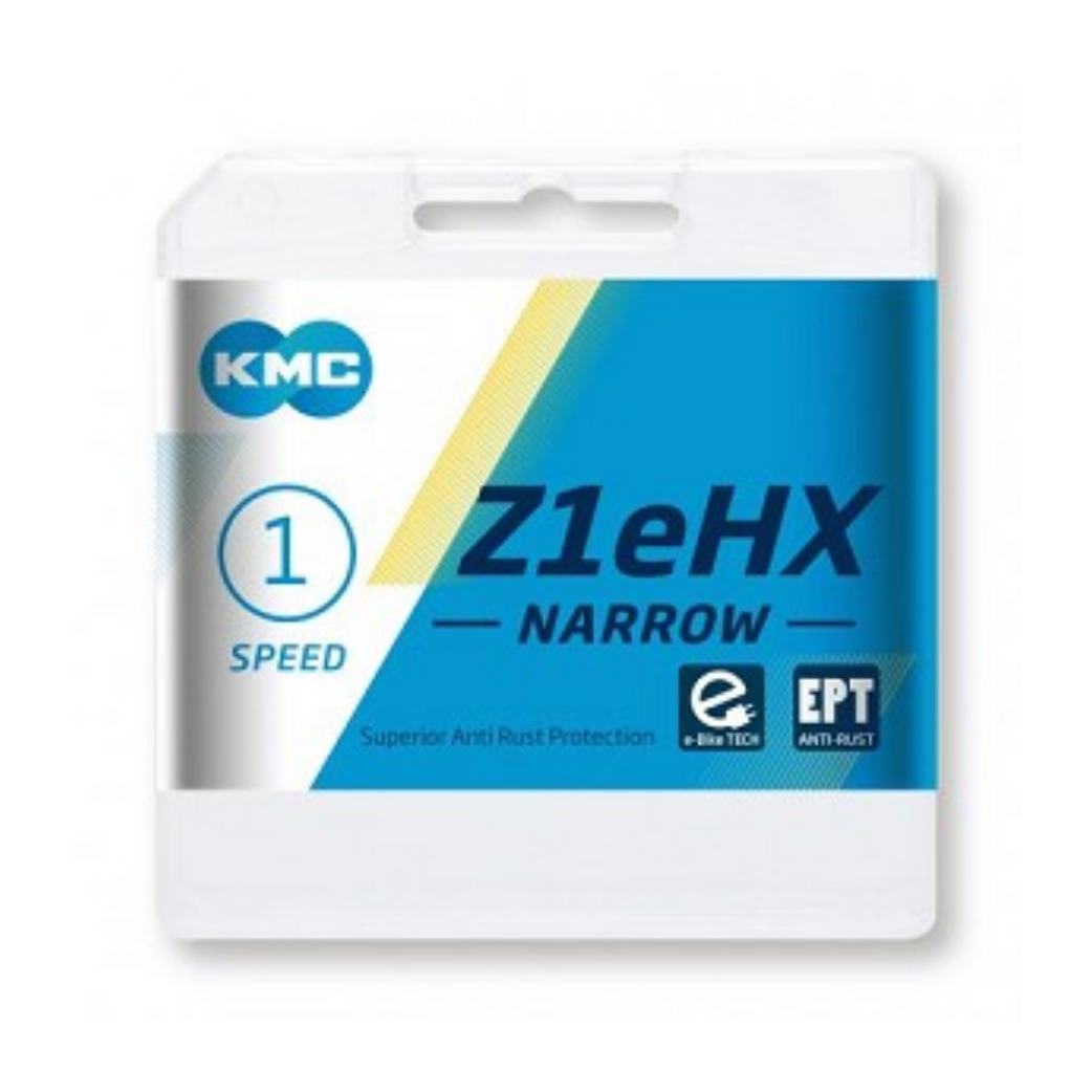 KMC Z1EHX Ozko ept Extra dolge 128 Schakels E -Bike Lock - 7,8 mm PIN - temno srebro