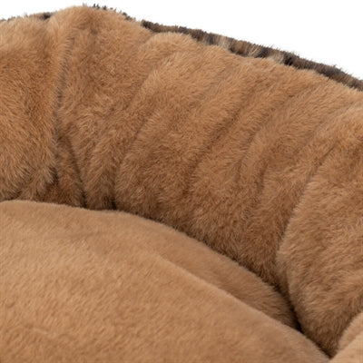 Trixie hondenmand leo soft rond pluche bruin panterprint