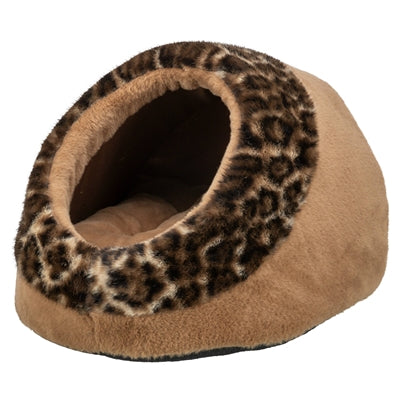 Trixie kattenmand iglo leo soft pluche bruin panterprint