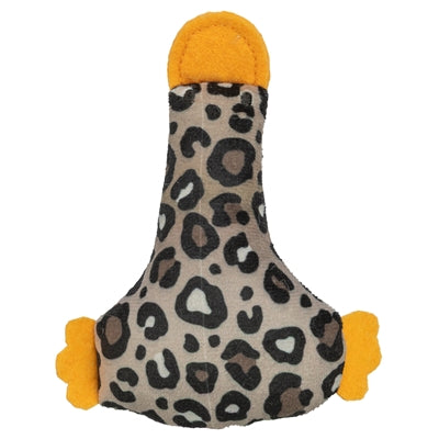 Trixie eend pluche panterprint met kattenkruid catnip assorti