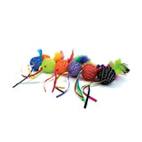 Happy pet tabby patch glitterbal met ratel en veren