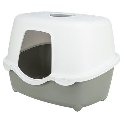 Trixie kattenbak davio top outdoor met kap grijs wit