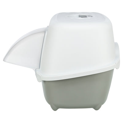 Trixie kattenbak davio top outdoor met kap grijs wit