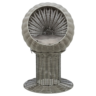 Trixie kattenmand amalia rond polyrattan grijs