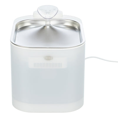 Trixie drinkfontein aqua square kunststof rvs wit