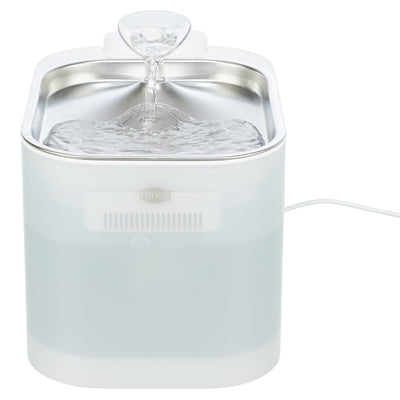 Trixie drinkfontein aqua square kunststof rvs wit