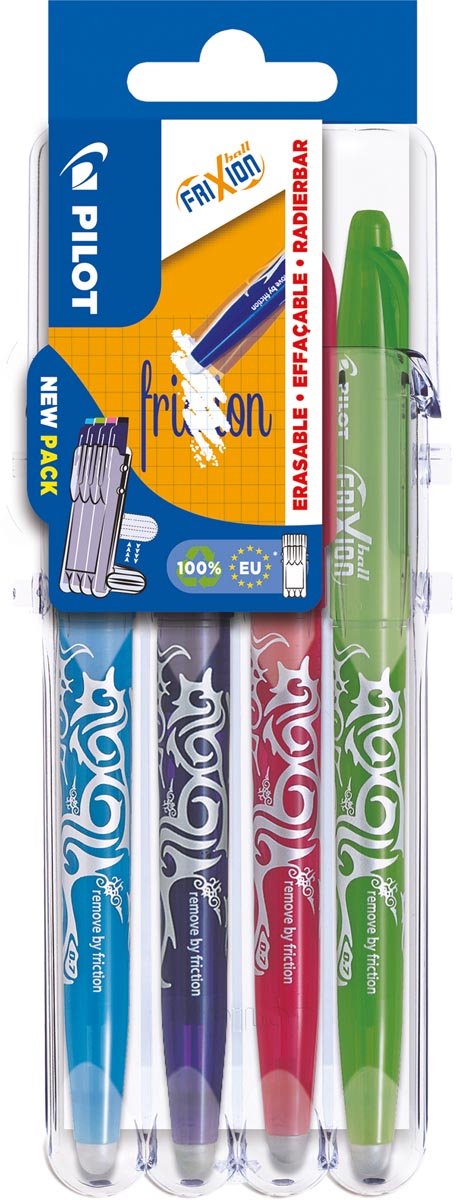 Pilot gelroller frixion ball 2 go | blister met 4 stuks in geassorteerde kleuren